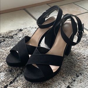 Abound Black Heels with Strap